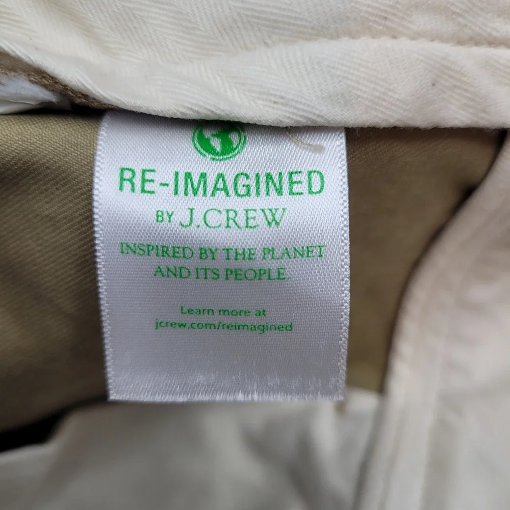 J. Crew Oarsman Broken In Straight Pants Mens 34x30 Khaki Tan Chino Cotton
